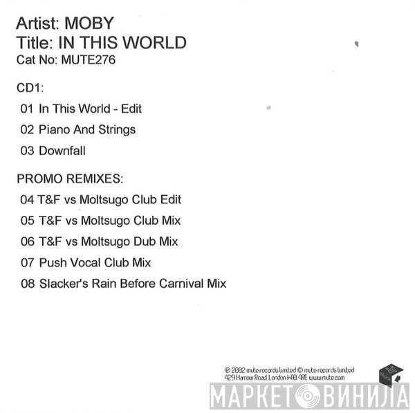 Moby  - In This World