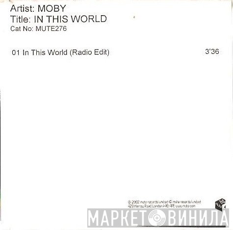 Moby  - In This World