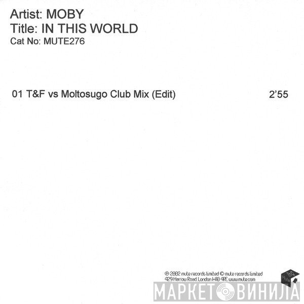 Moby  - In This World