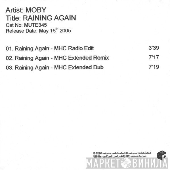 Moby  - Raining Again