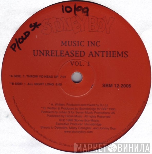 Music Inc  - Unreleased Anthems Vol. 1