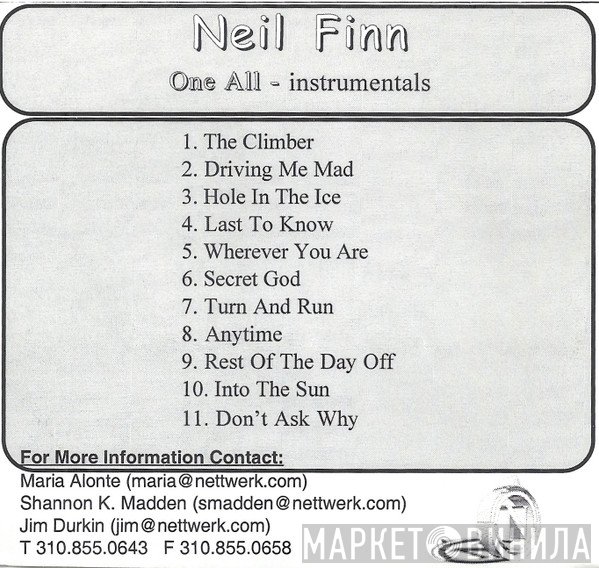 Neil Finn  - One All - Instrumentals