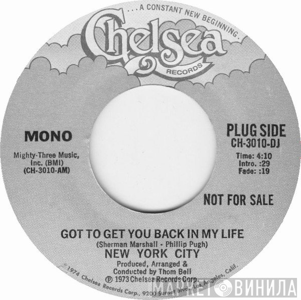 New York City  - Got To Get You Back In My Life