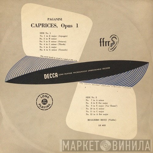 Niccolò Paganini, Ruggiero Ricci  - Caprices, Opus 1