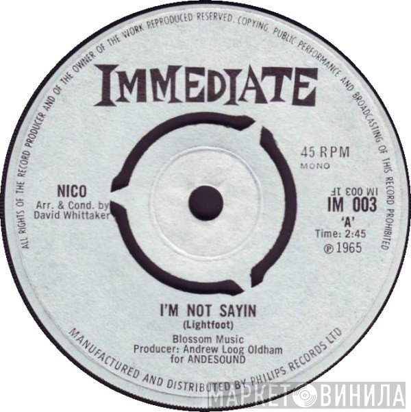 Nico   - I'm Not Sayin / The Last Mile