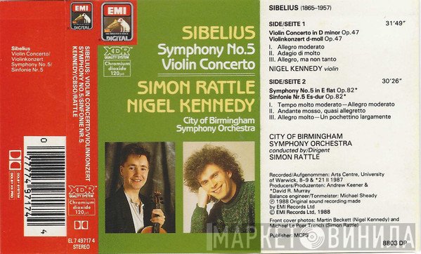 Nigel Kennedy, City Of Birmingham Symphony Orchestra, Sir Simon Rattle, Jean Sibelius - Symphony No.5 ∙ Violin Concerto