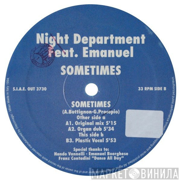 Night Department Feat. Emanuel  - Sometimes