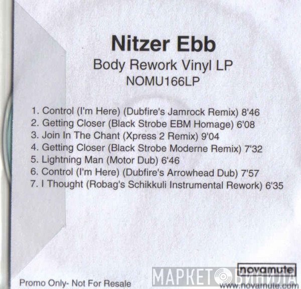 Nitzer Ebb  - Body Rework Remixes Vinyl LP