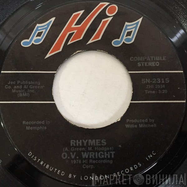 O.V. Wright - Rhymes / Without You