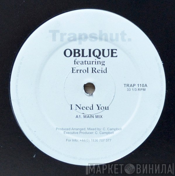 Oblique , Errol Reid - I Need You