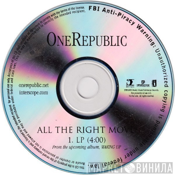 OneRepublic  - All The Right Moves