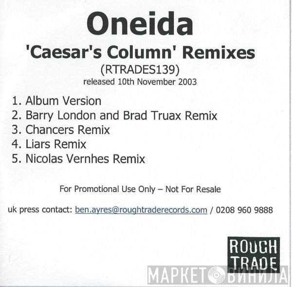 Oneida  - Caesar's Column (Remixes)