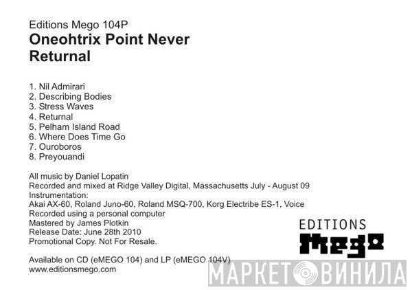 Oneohtrix Point Never  - Returnal