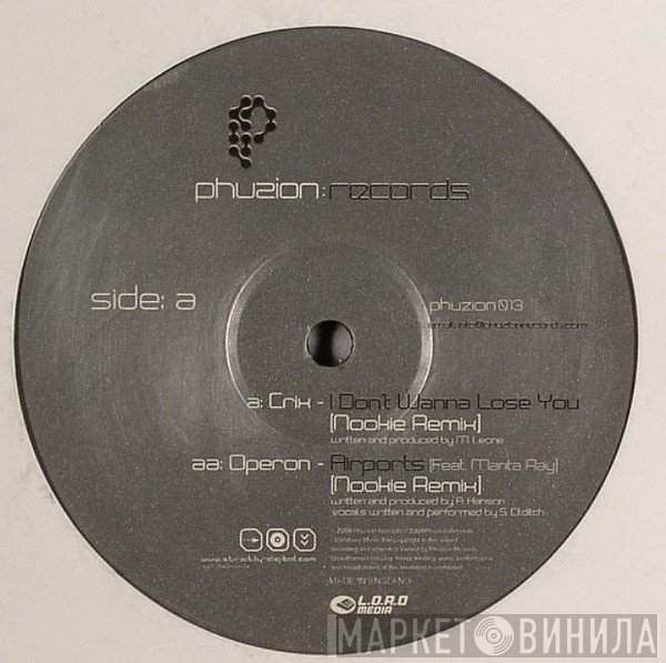 Operon, Crix - I Don't Want To Lose You / Airports (Nookie Remixes)