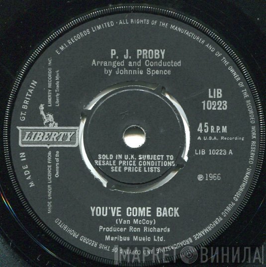 P.J. Proby - You've Come Back