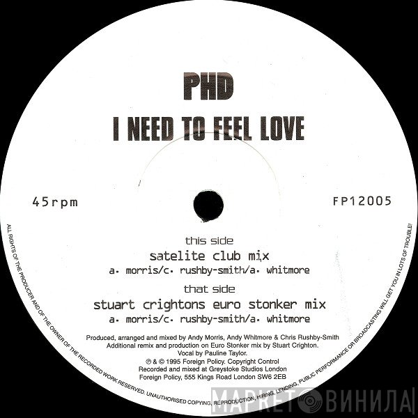 PHD  - I Need To Feel Love
