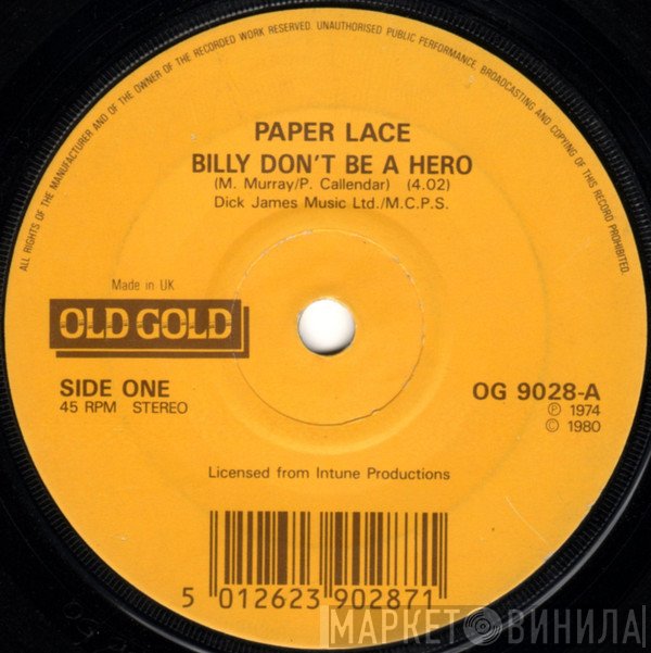 Paper Lace - Billy Don't Be A Hero