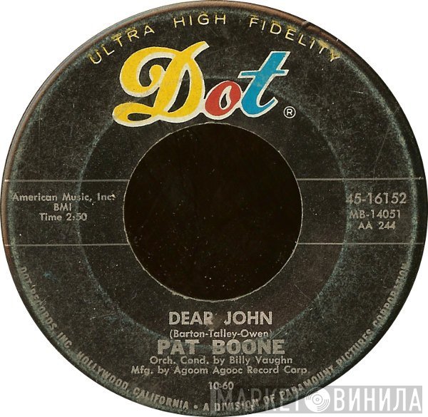 Pat Boone  - Dear John