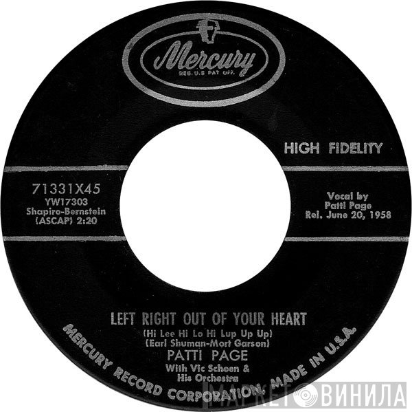 Patti Page, Vic Schoen And His Orchestra - Left Right Out Of Your Heart (Hi Lee Hi Lo Hi Lup Up Up) / Longing To Hold You Again