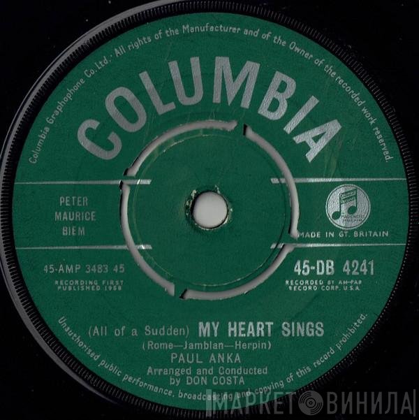 Paul Anka - (All Of A Sudden) My Heart Sings