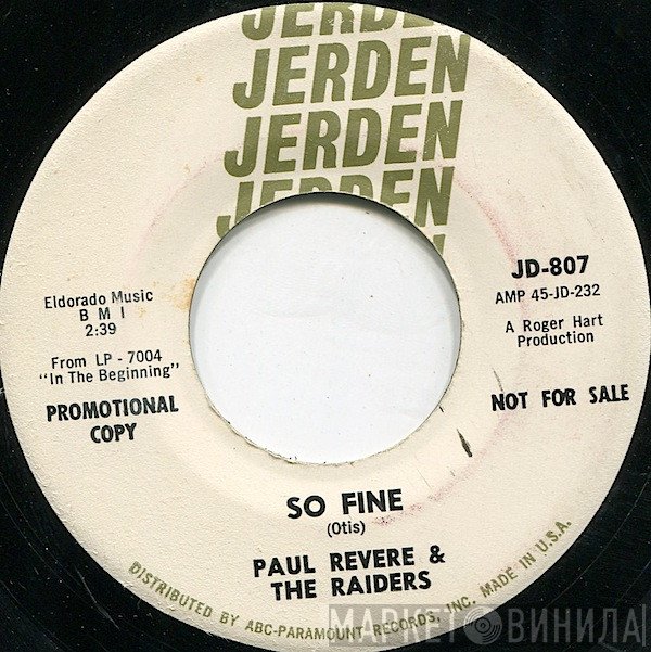 Paul Revere & The Raiders  - So Fine