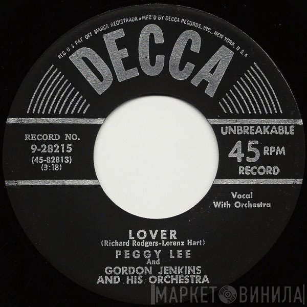 Peggy Lee And Gordon Jenkins And His Orchestra  - Lover