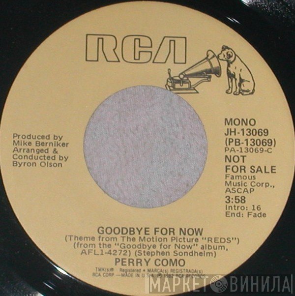 Perry Como  - Goodbye For Now