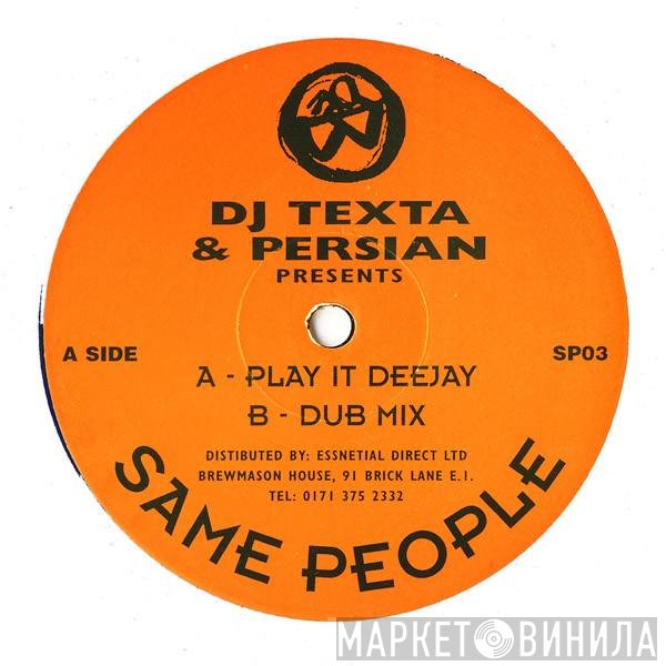 Persian, DJ Texta - Play It Deejay