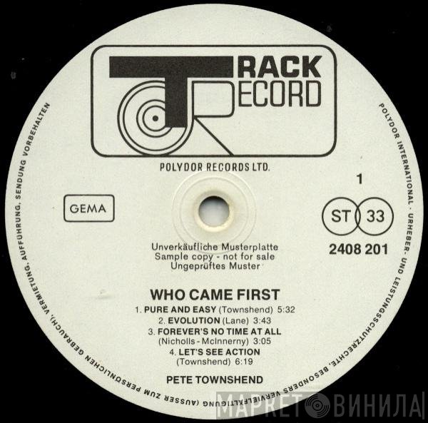 Pete Townshend  - Who Came First
