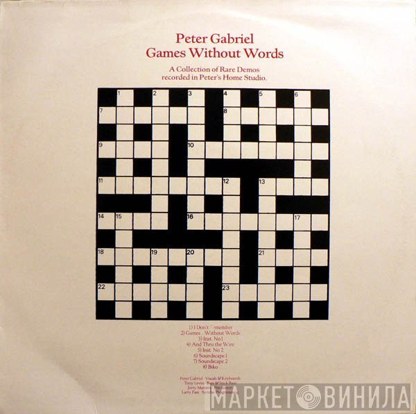 Peter Gabriel  - Games Without Words
