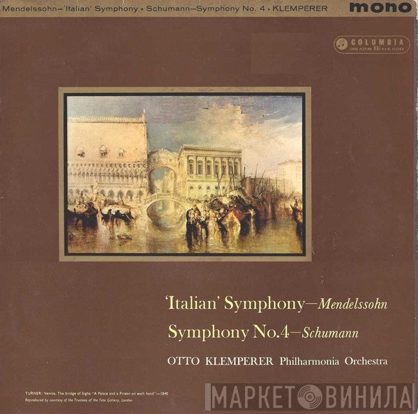Philharmonia Orchestra, Otto Klemperer, Robert Schumann, Felix Mendelssohn-Bartholdy - 'Italian' Symphony / Symphony No.4