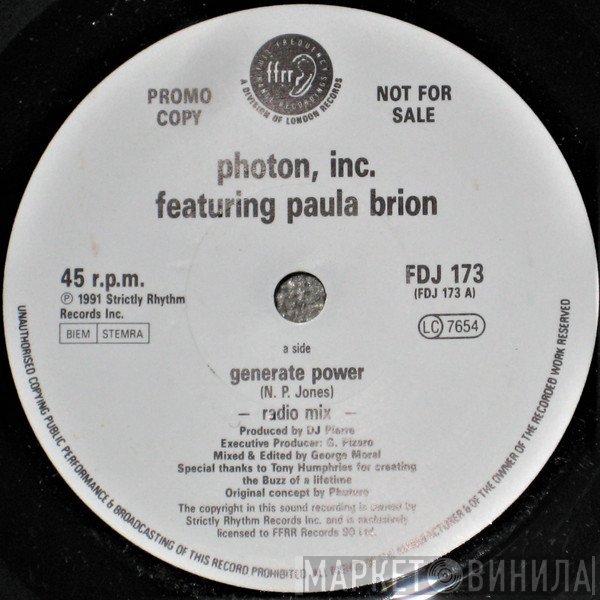 Photon Inc. Featuring Paula Brion  - Generate Power