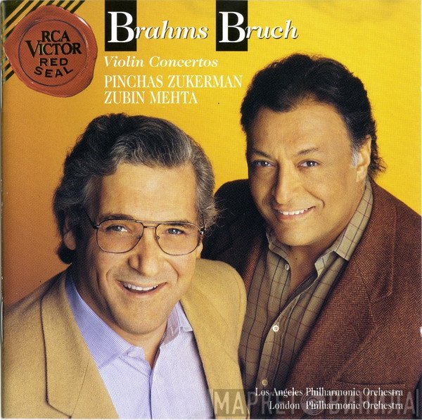 Pinchas Zukerman, Los Angeles Philharmonic Orchestra, The London Philharmonic Orchestra, Zubin Mehta, Johannes Brahms, Max Bruch  - Violin Concertos