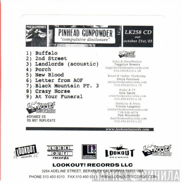 Pinhead Gunpowder  - Compulsive Disclosure