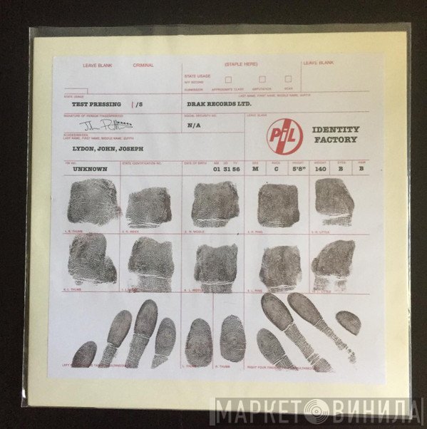 Public Image Limited  - Identity Factory