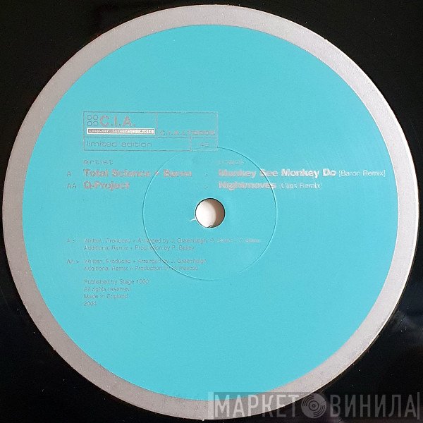 Q Project, Total Science, Baron - Monkey See Monkey Do (Baron Remix) / Nightmoves (Clips Remix)