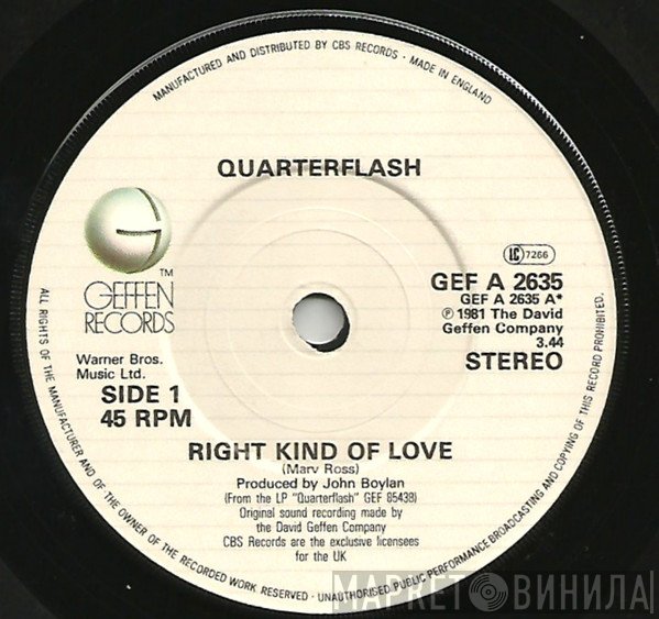 Quarterflash - Right Kind Of Love / You're Holding Me Back