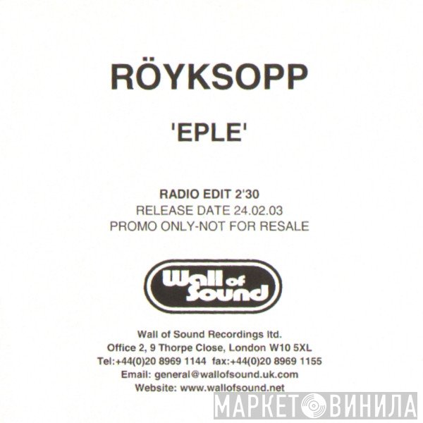 Röyksopp  - Eple