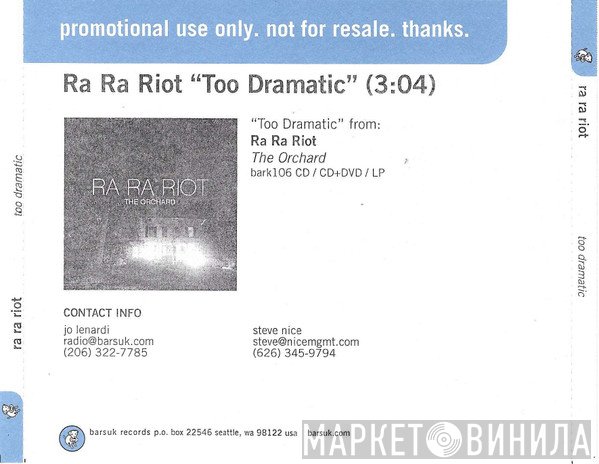 Ra Ra Riot  - Too Dramatic