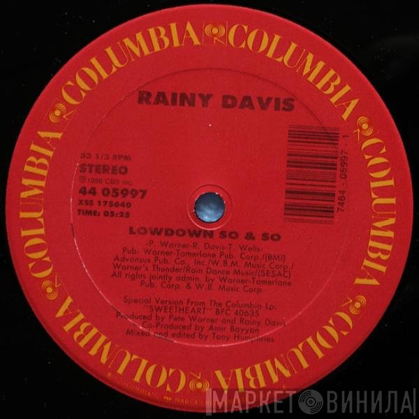 Rainy Davis - Lowdown So &amp; So