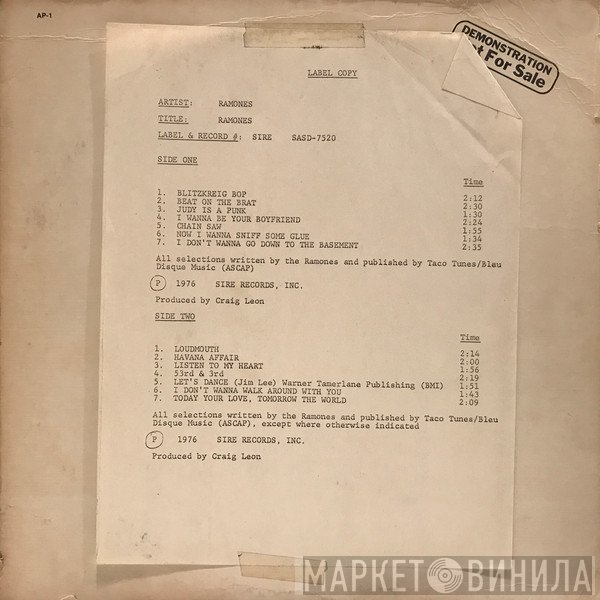 Ramones  - Ramones