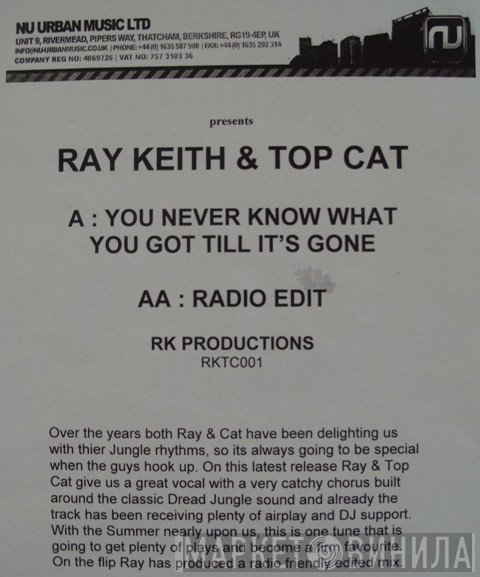 Ray Keith, Top Cat - You'll Never Know What You Got Til Its Gone (Full Mix / Radio Edit)