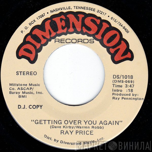 Ray Price  - Getting Over You Again