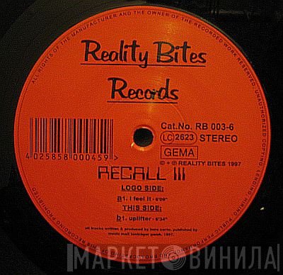 Recall  - I Feel It / Uplifter