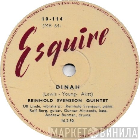 Reinhold Svensson Quintet - Dinah / Once In A While