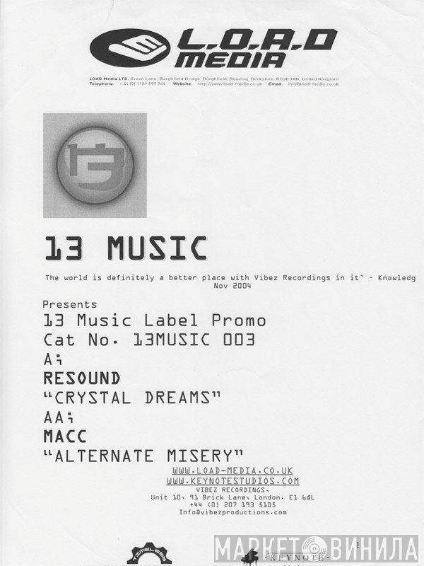 Resound, Macc - Crystal Dreams / Alternate Misery
