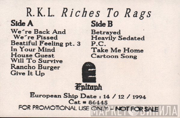 Rich Kids On LSD  - Riches To Rags