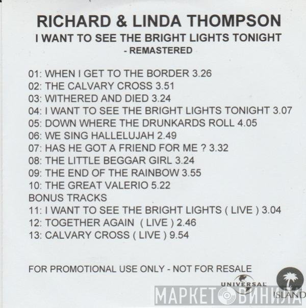 Richard & Linda Thompson - I Want To See The Bright Lights Tonight