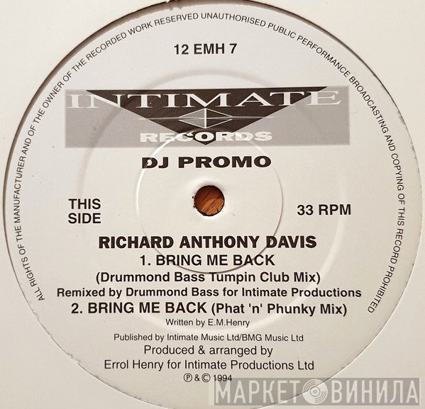 Richard Anthony Davis - Bring Me Back / Lovers For Life