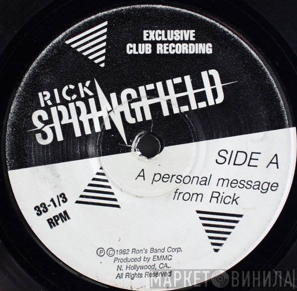 Rick Springfield  - A Personal Message From Rick